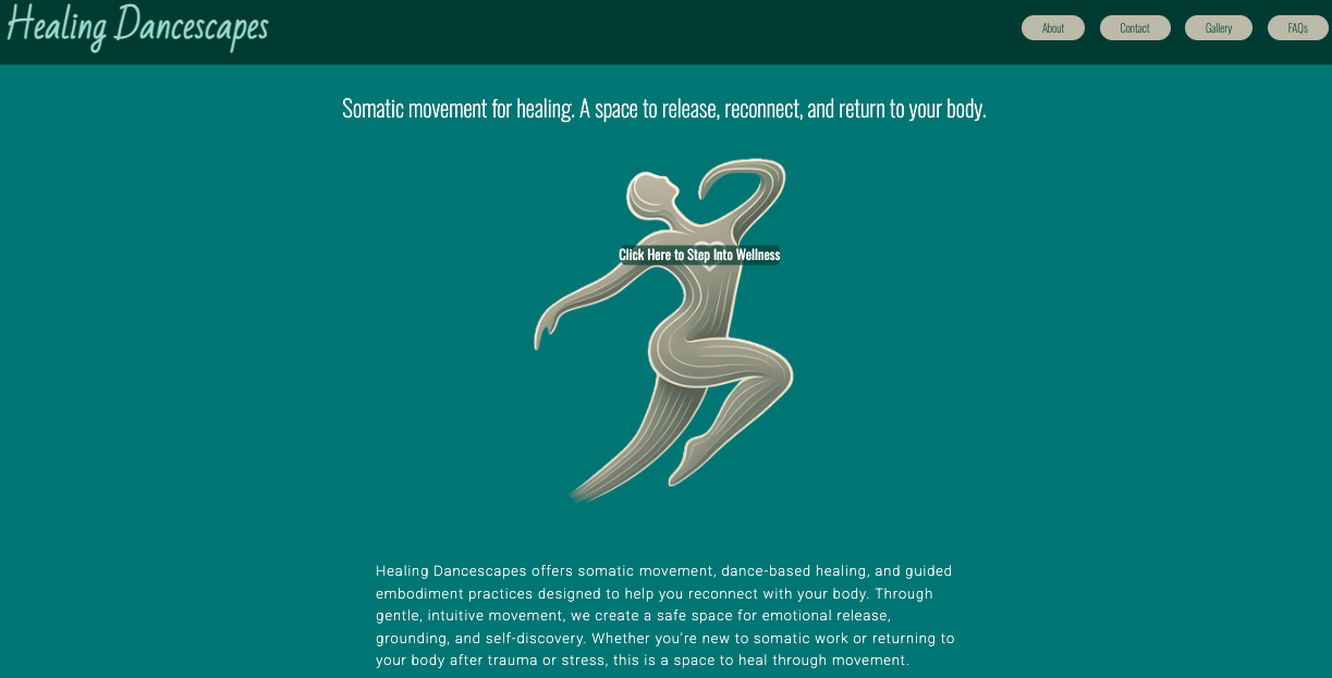 Screenshot of Healing Dancescapes website